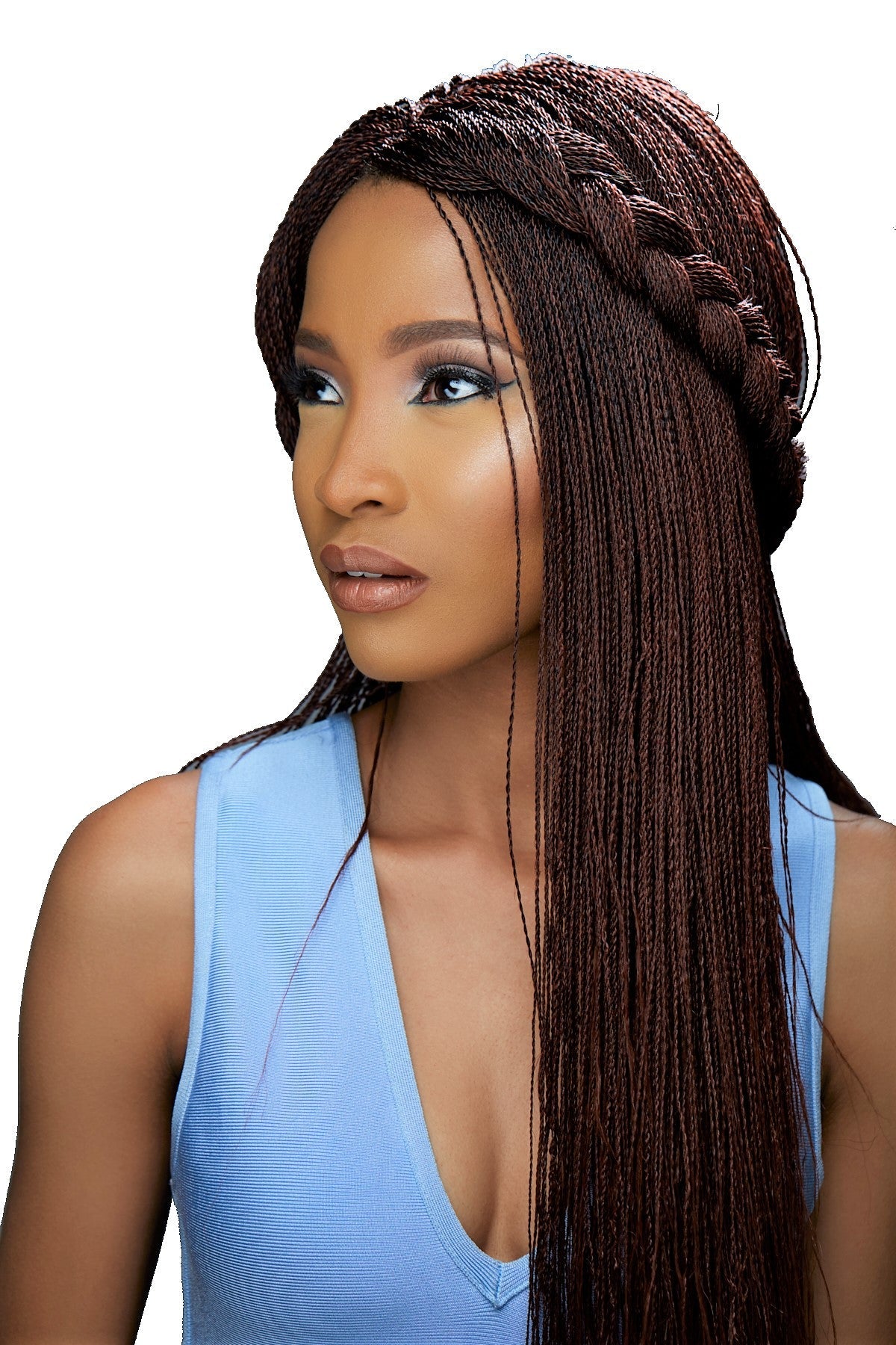 22" 2X6 Lace Closure Micro Million Hand Twist Braided Wig