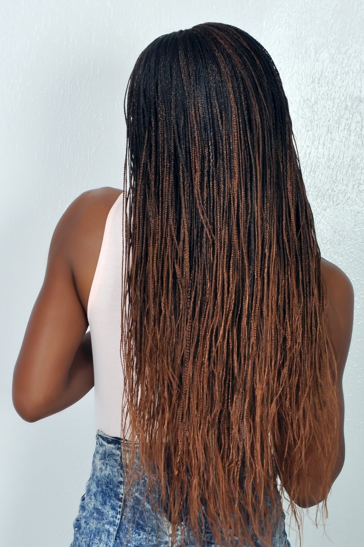 22" 2X6 Lace Closure Micro Million Hand Braided Wig