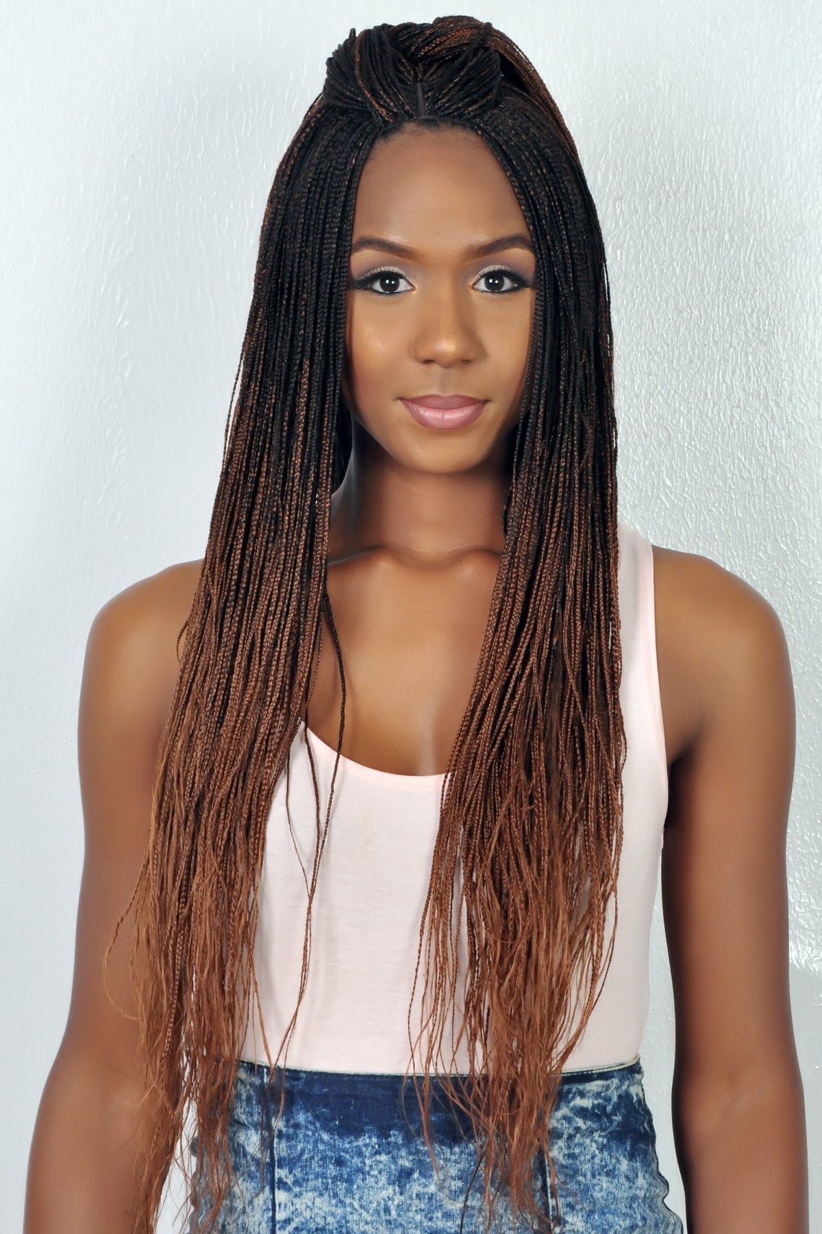 22" 2X6 Lace Closure Micro Million Hand Braided Wig