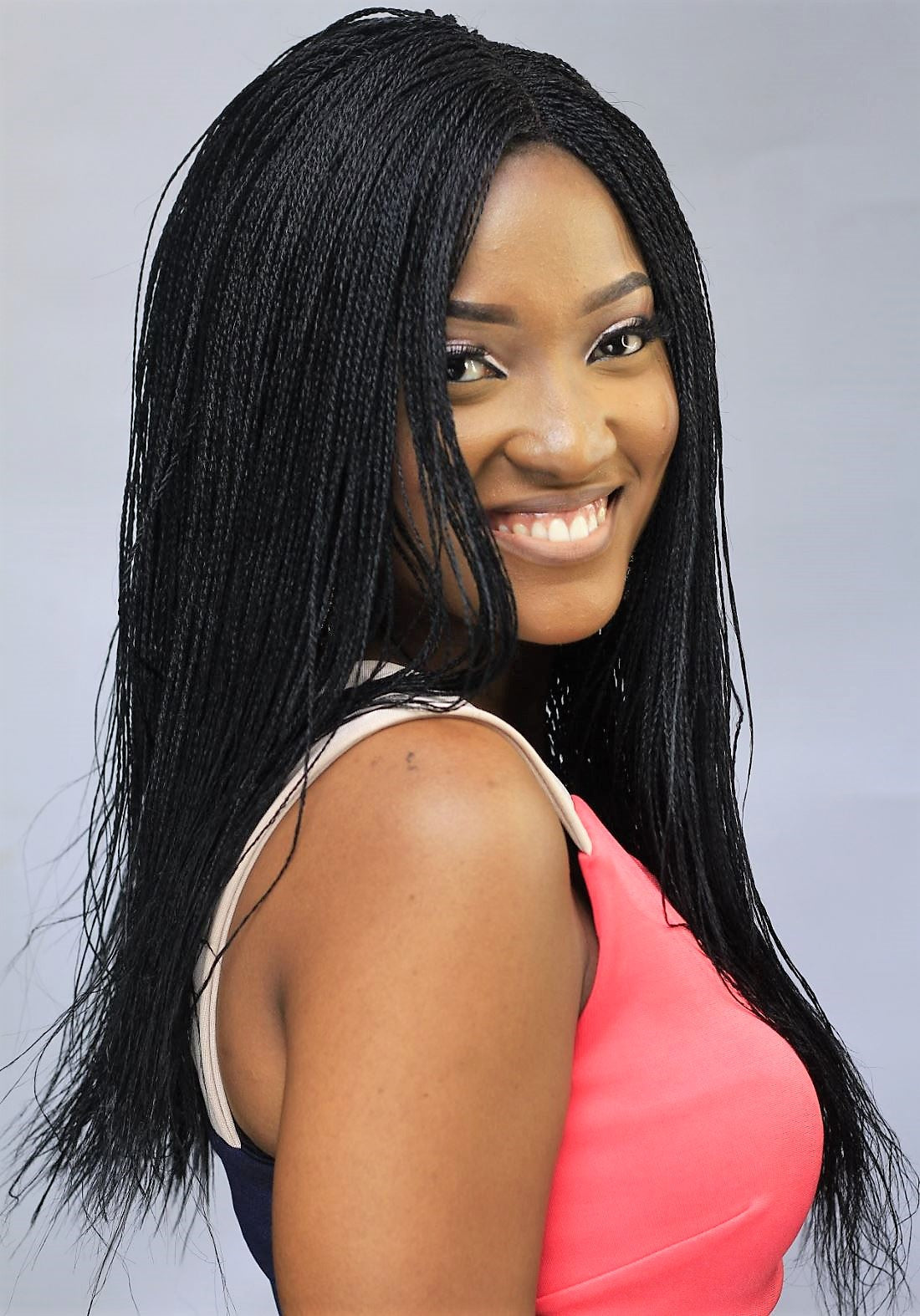 18" 2X6 Lace Closure Micro Million Hand Twist Braided Wig