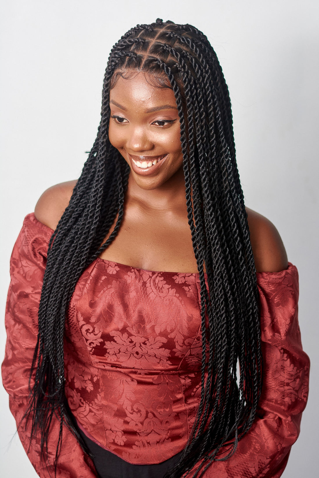 36" Medium Knotless Twist Wig