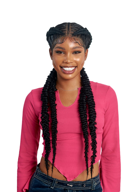 32&quot; Dutch Cornrow Braided Wig. Full 360 HD Lace front Wig with Baby Hair