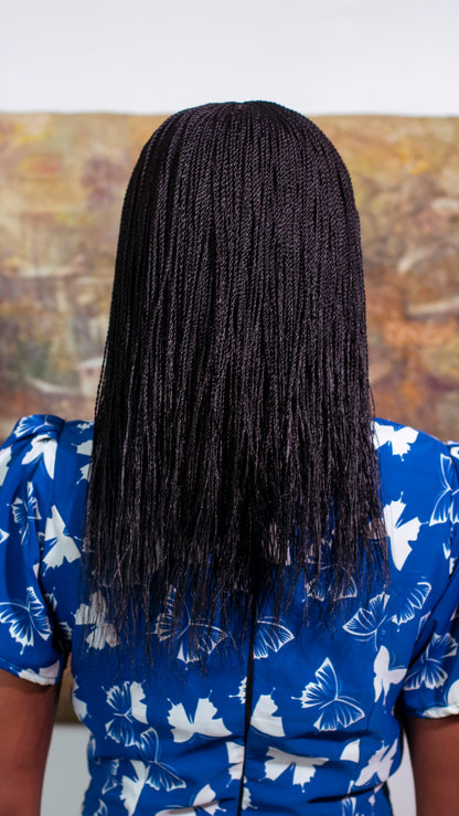 12&quot; 2X6 Lace Closure Micro Million Hand Twist Braided Wig