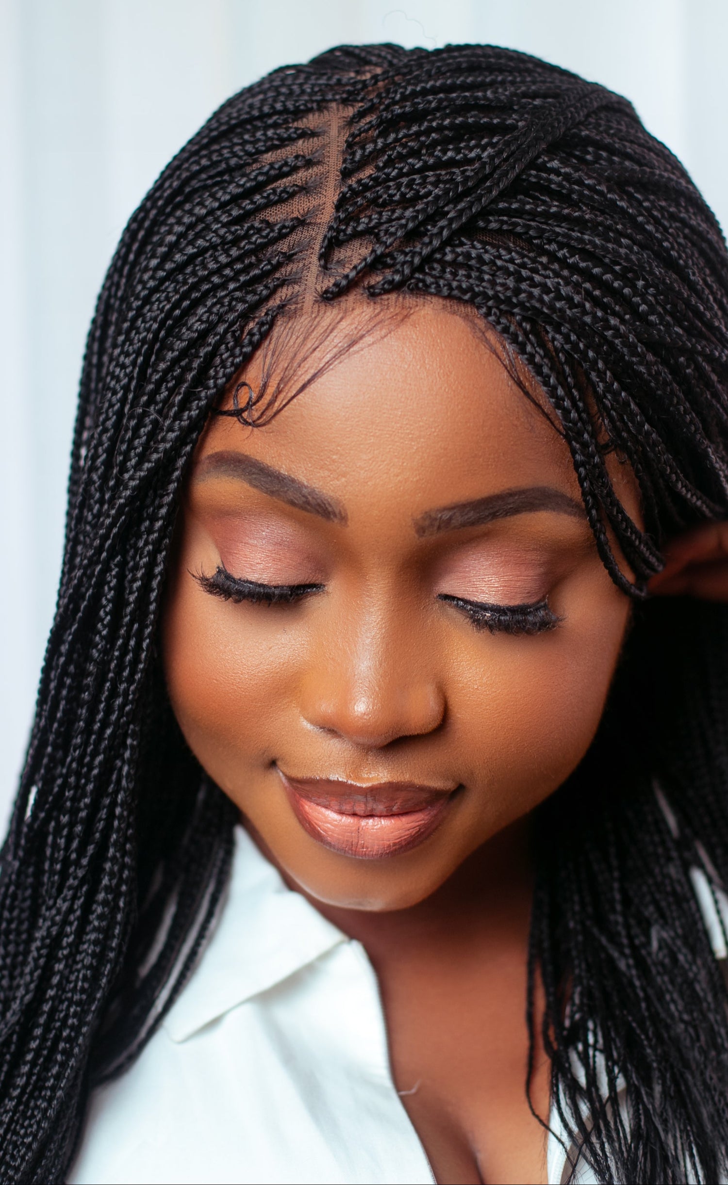 18&quot; 2X6 Lace Closure Micro Million Hand Braided Wig