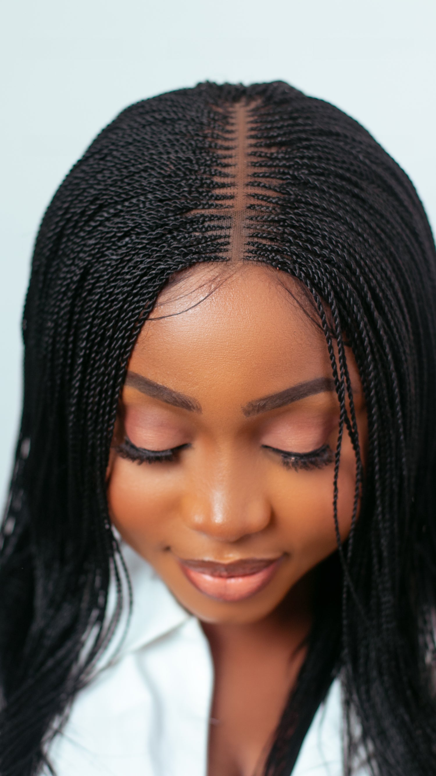 18&quot; 2X6 Lace Closure Micro Million Hand Twist Braided Wig