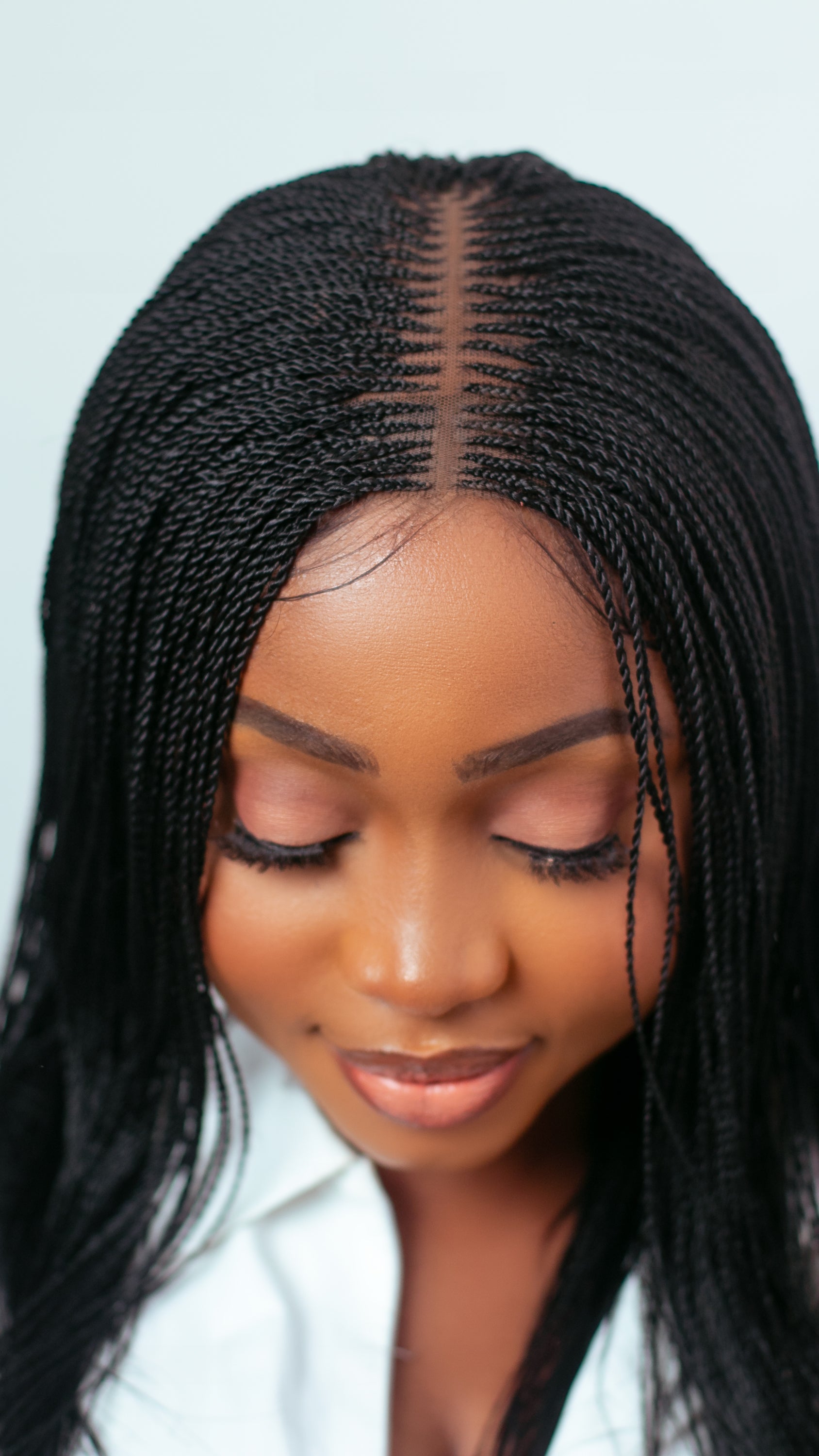 18&quot; 2X6 Lace Closure Micro Million Hand Twist Braided Wig