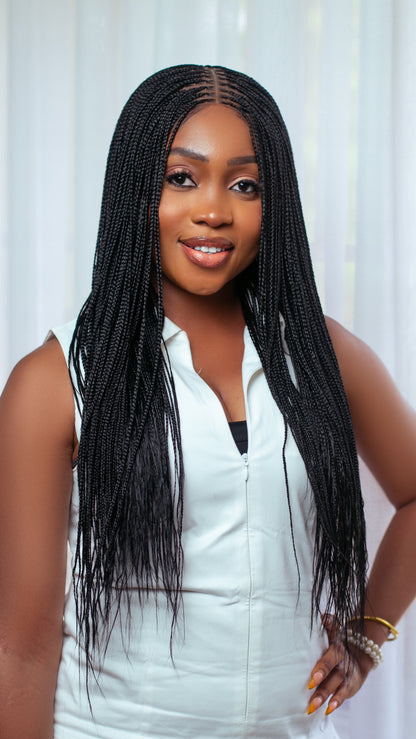 22&quot; 2X6 Lace Closure Micro Million Hand Braided Wig