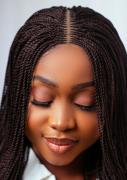 18&quot; 2X6 Lace Closure Micro Million Hand Twist Braided Wig