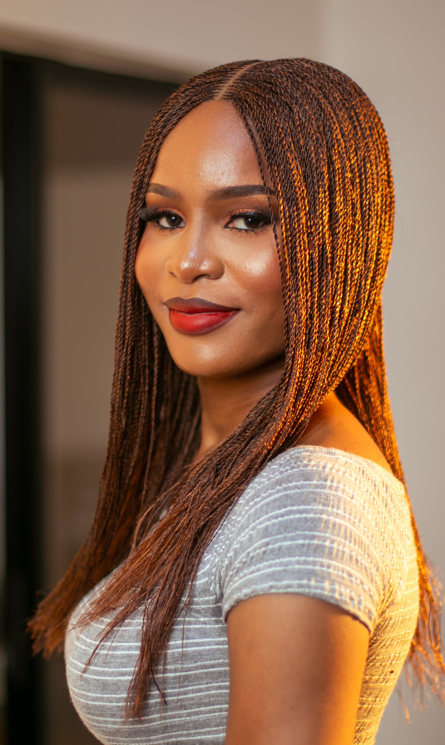18&quot; 2X6 Lace Closure Micro Million Hand Twist Braided Wig