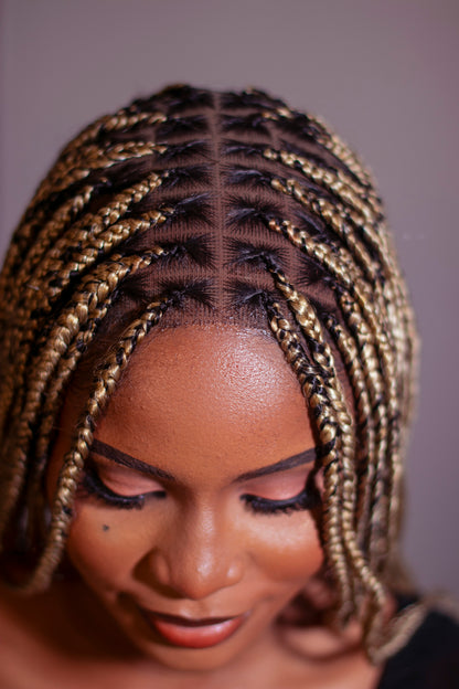 18&quot; Medium Knotless Braid Wig on Full 360 HD Lace Cap With Baby Hair