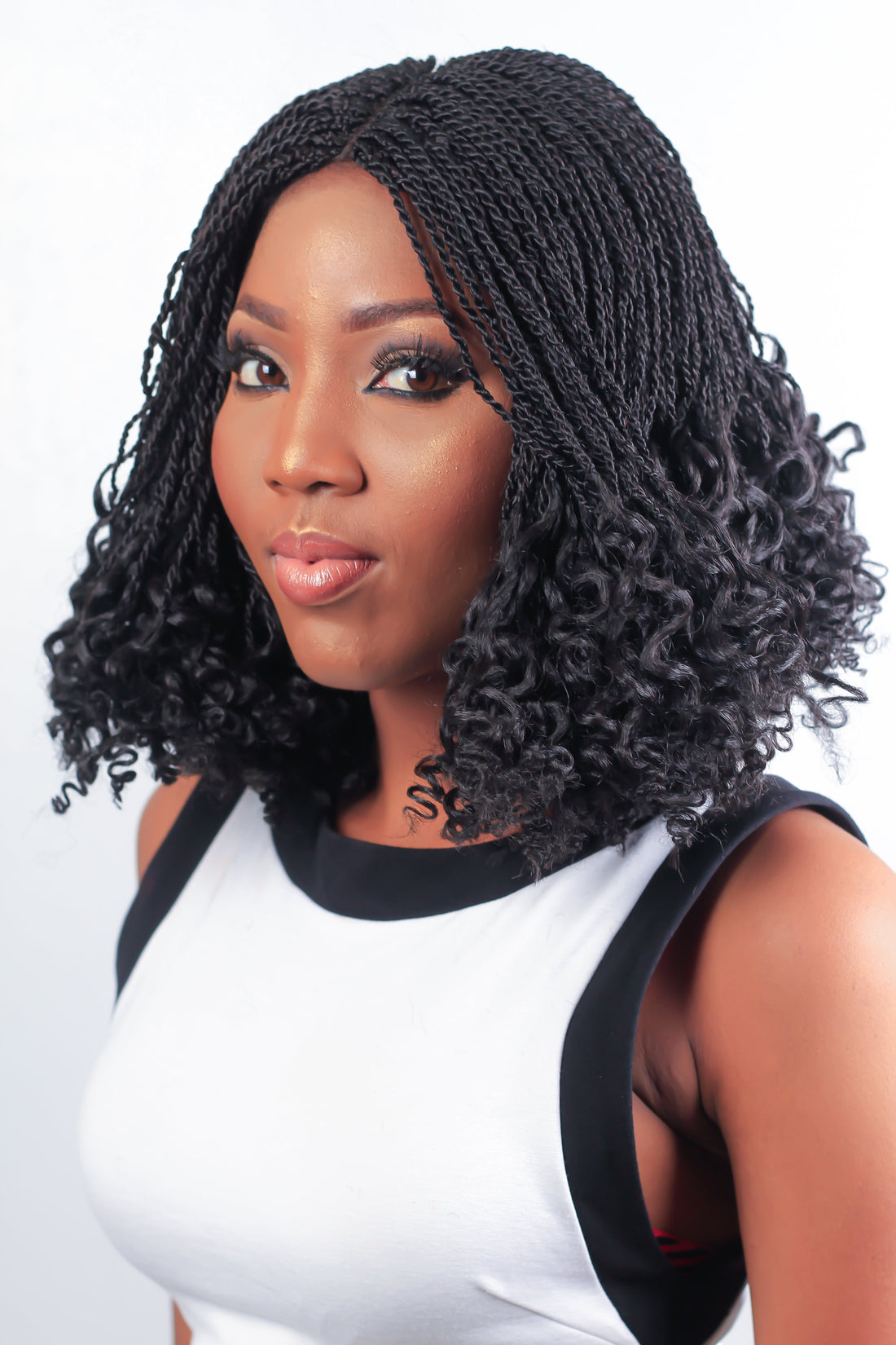 18" 2X6 Wavy Eni Twist Hand Braided Wig