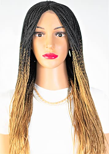 22&quot; Micro Million Braid Wig With Single Parting on 2x6 Closure Cap