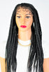 26" 13X5 Lace Closure Cornrow Side part Hand Braided Wig