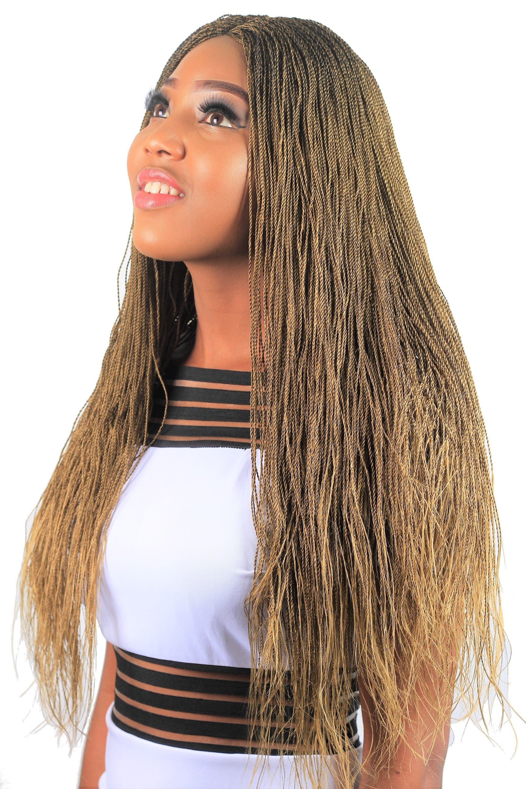 22&quot; 2X6 Lace Closure Micro Million Hand Twist Braided Wig