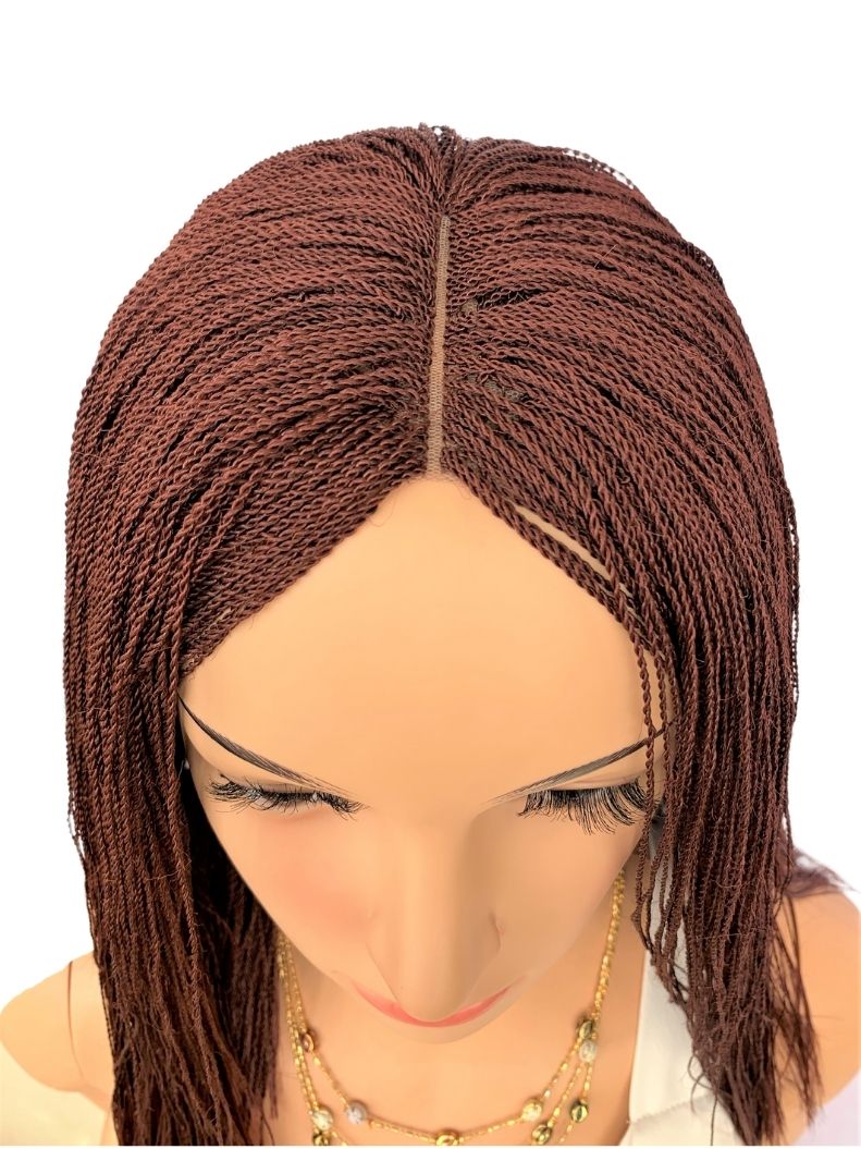 12&quot; 2X6 Lace Closure Micro Million Hand Twist Braided Wig