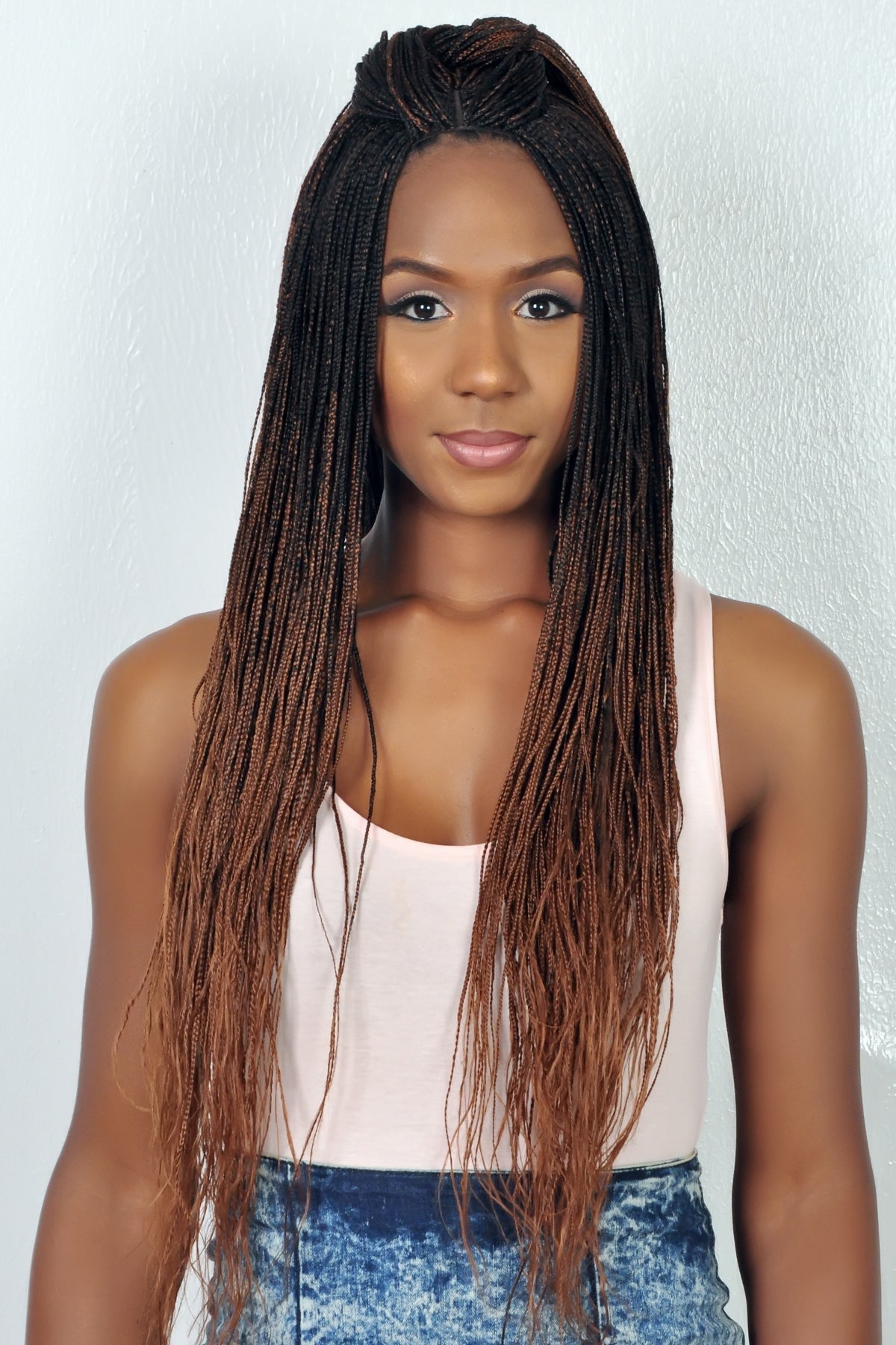 22&quot; 2X6 Lace Closure Micro Million Hand Braided Wig